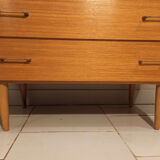 Vintage light wood commodity 4 drawers 1960