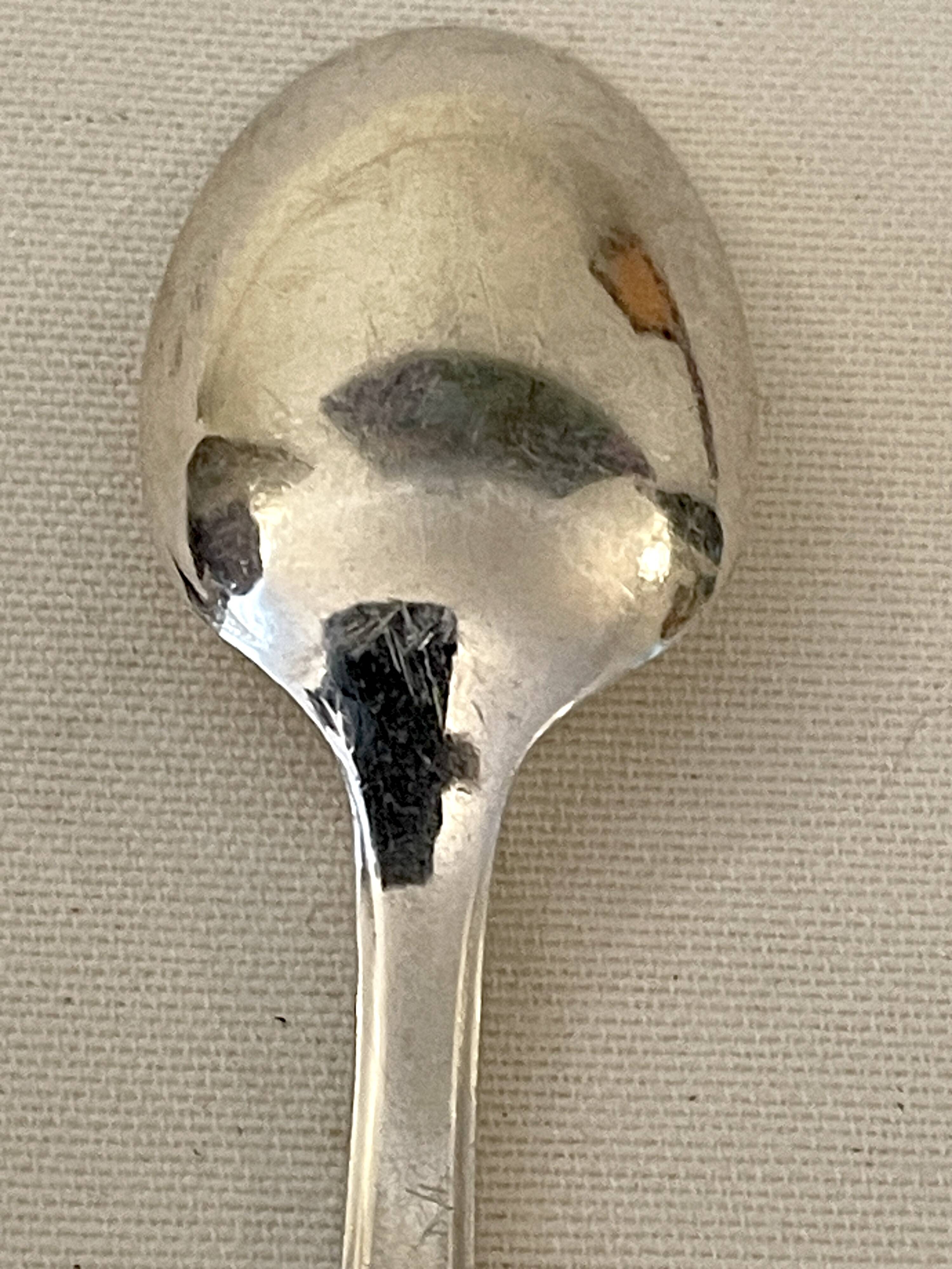 12 small antique silver-plated metal spoons by Christofle - Art Deco