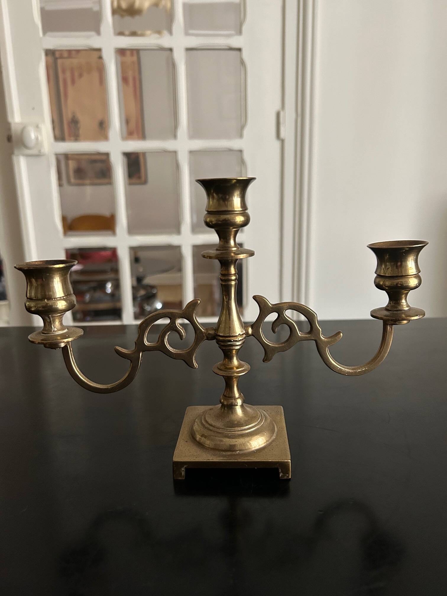 neo classic brass candle holder