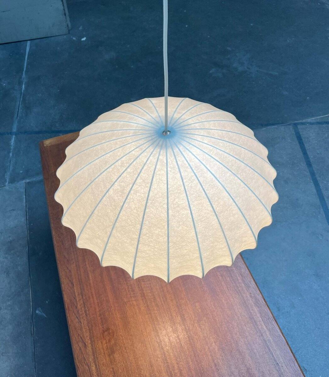 Mid-century modern Cocoon pendant lamp by Friedel Wauer for Goldkant Leuchten, Germany, 1960s.