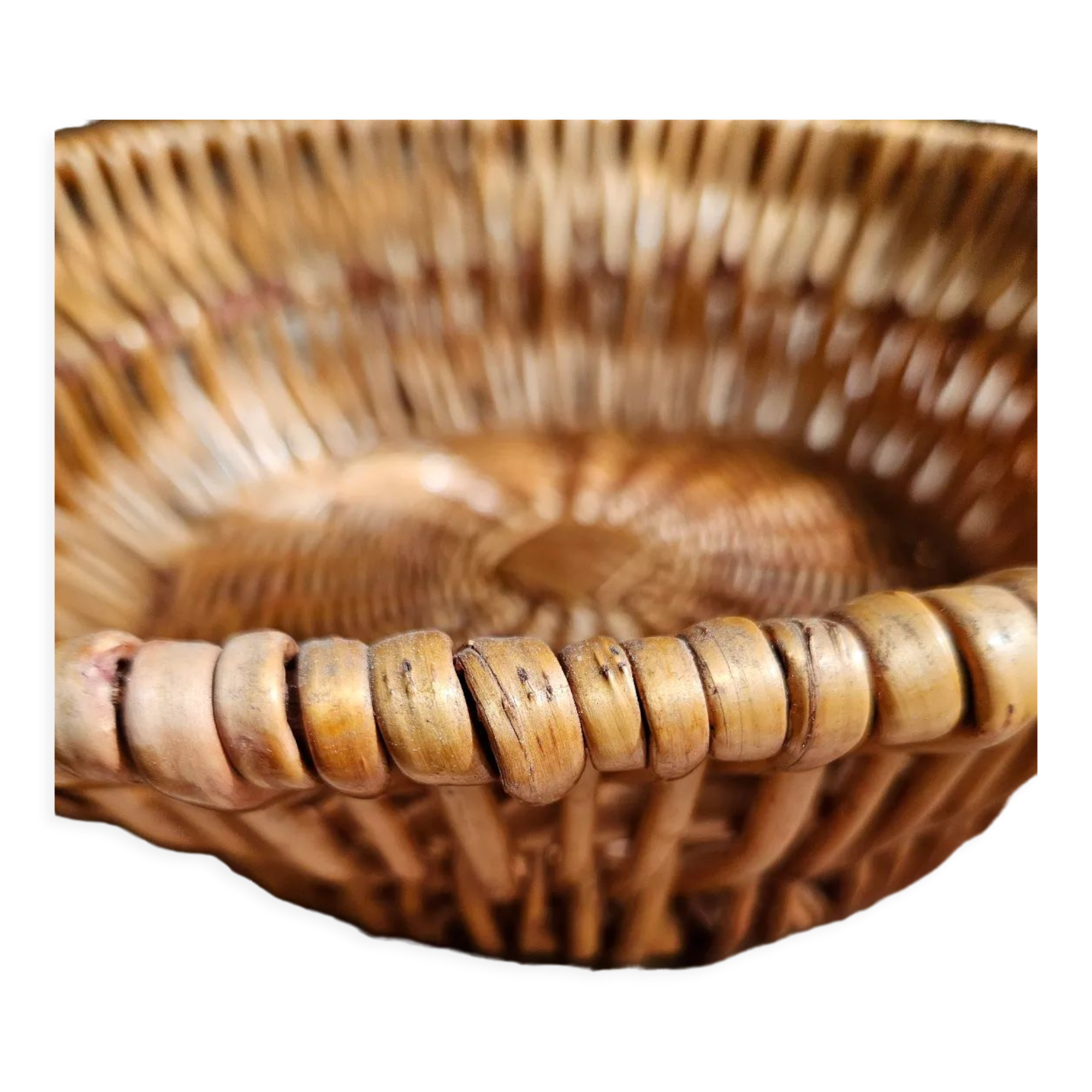 Wicker and rattan basket