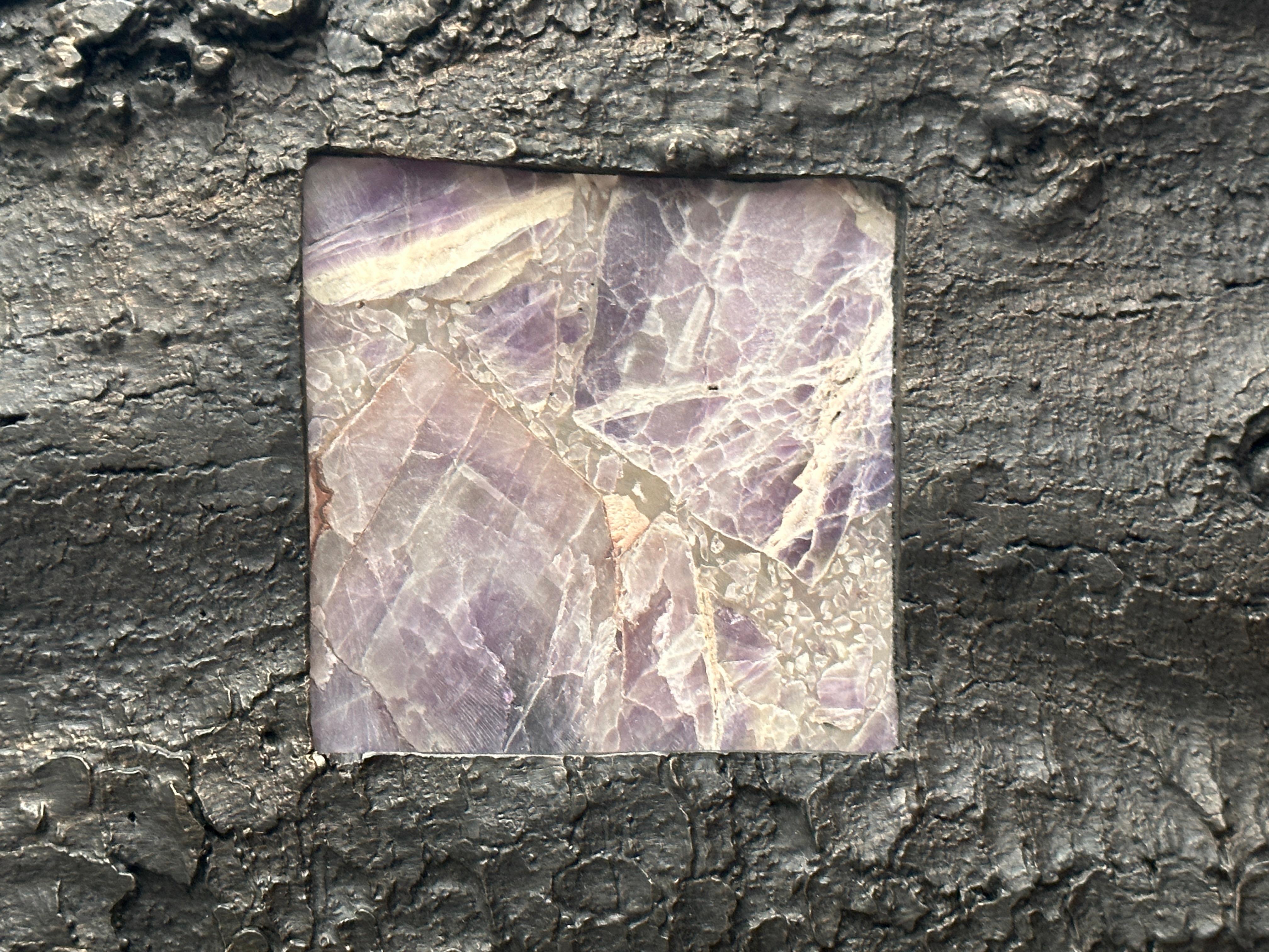 Wall Light Cast Bronze and Amethyst, France, 1970