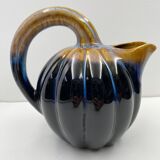 Pitcher Vintage jug in brown and blue ceramic in the shape of a melon