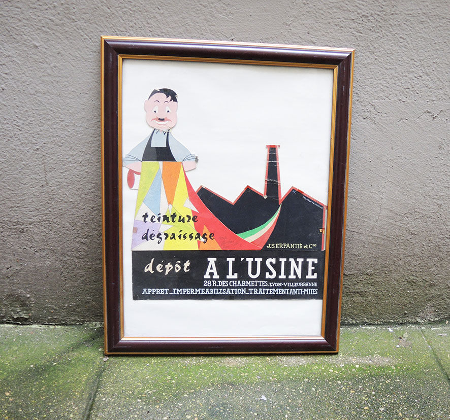 Old framed poster J Serpantie & Cie
