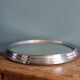 Art Deco silver round mirror tray