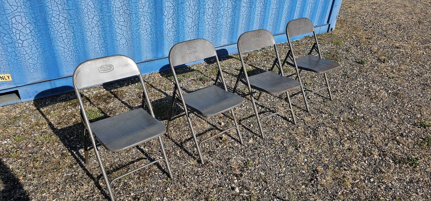 Industrial metal folding chair