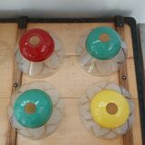 4 Art Deco glass pendant lights