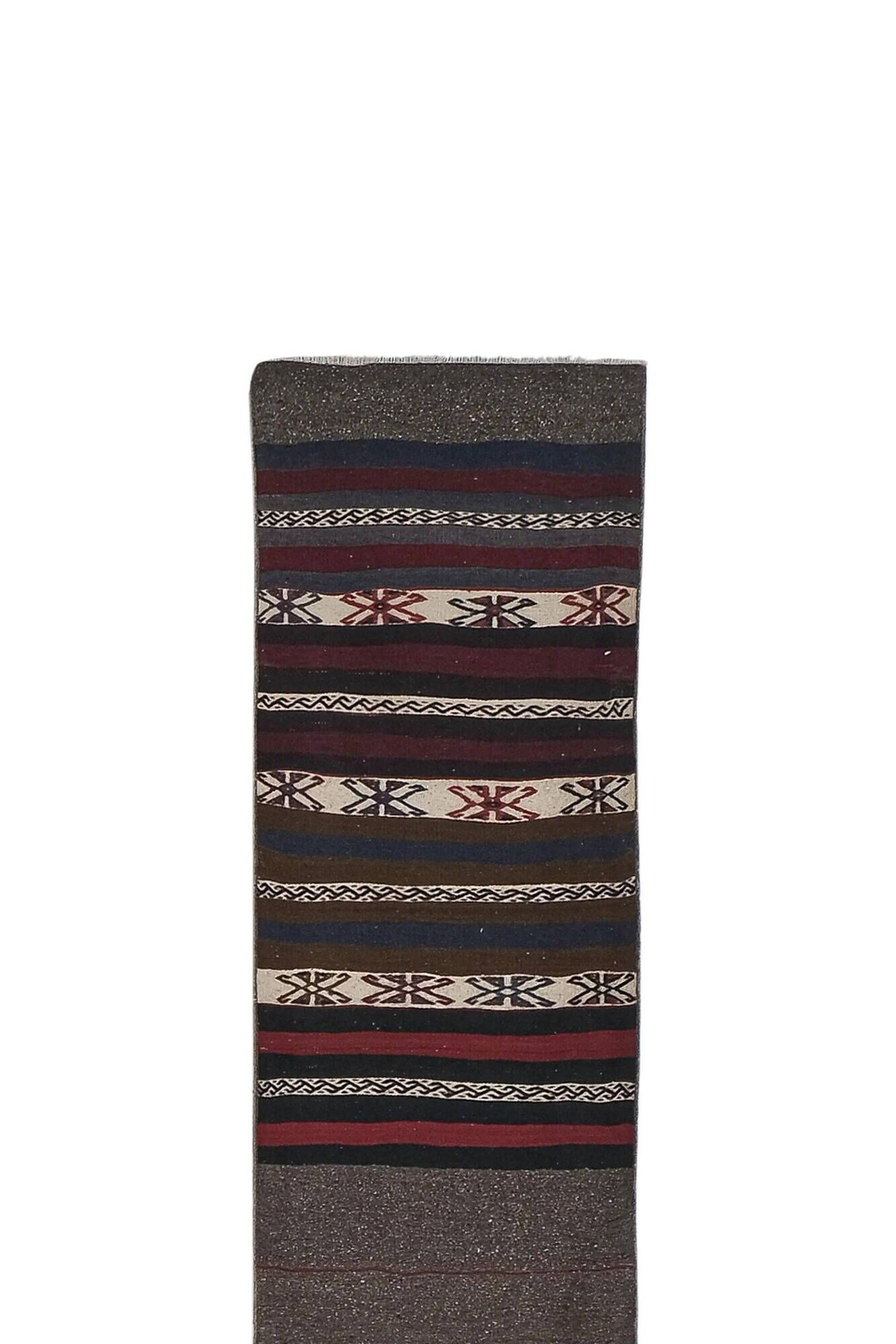 Vintage Turkish hallway rug 63x543 cm
