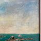 Ancient painting, Breton landscape, Saint Lunaire, signed, 1950s