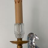Pair of parrot crystal or parakeet wall sconces Maison Baguès 1950