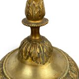 Louis XVI period candlestick in chiseled gilt bronze
