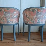 Pair of Art Deco Rosello barrel chairs