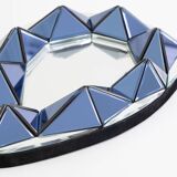 Signed by Olivier De Schrijver, Blue Shaped Relief Contemporary Mirror