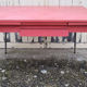 Red / pink formica table and its 4 chairs, vintage 70s.