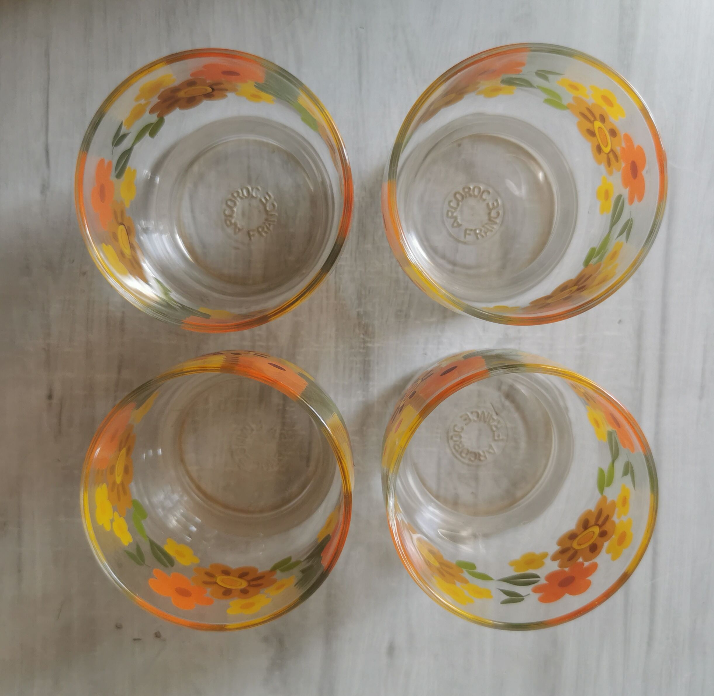 Vintage Arcoroc Flowers Glasses