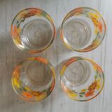 Verres vintage Fleurs Arcoroc