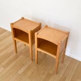 Pair of light wood bedside tables