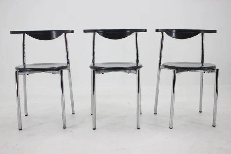 Set of Three Mid Century Dining Chairs, Germany, 1980s