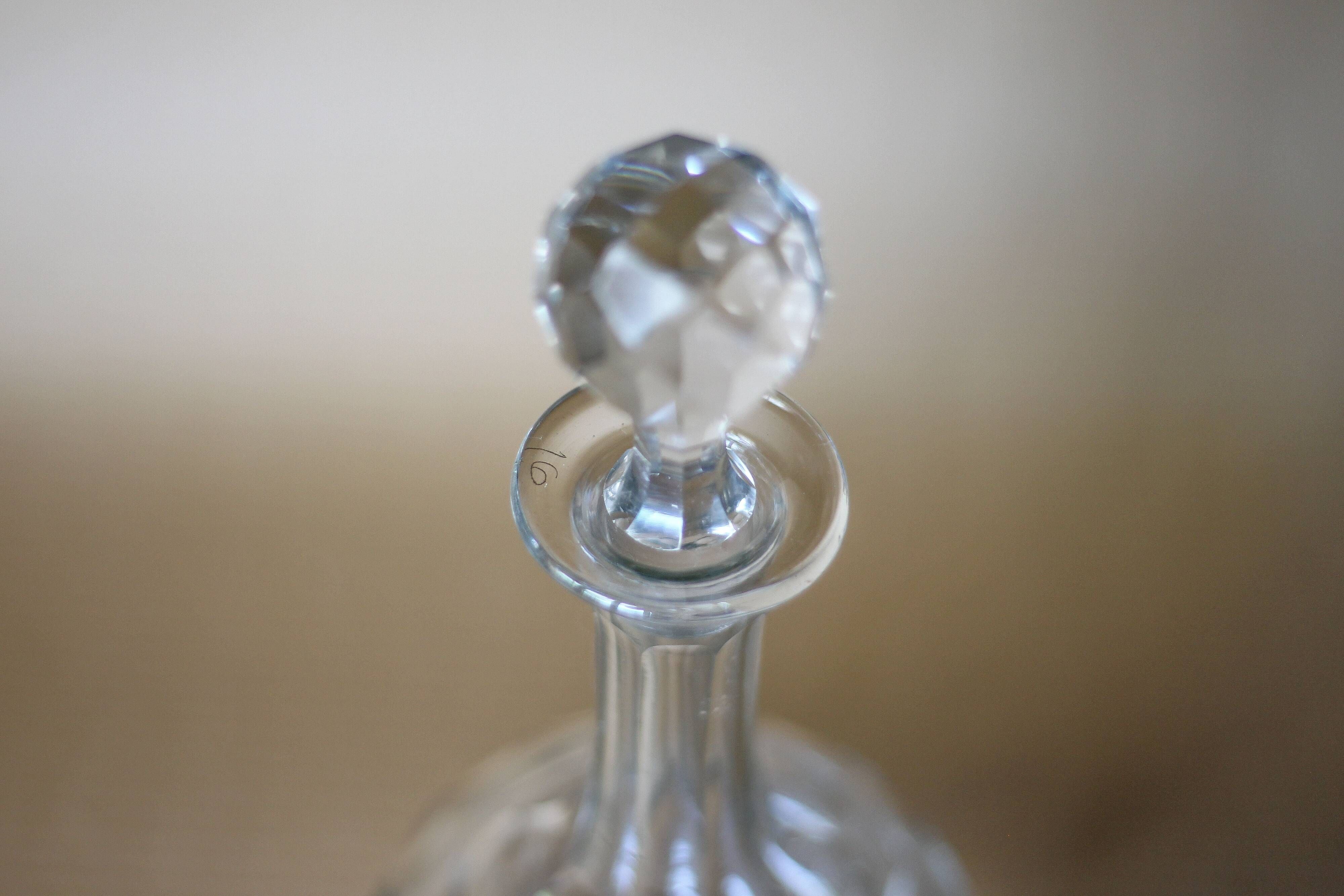 vintage carafe, crystal wine carafe, decanter, bar
