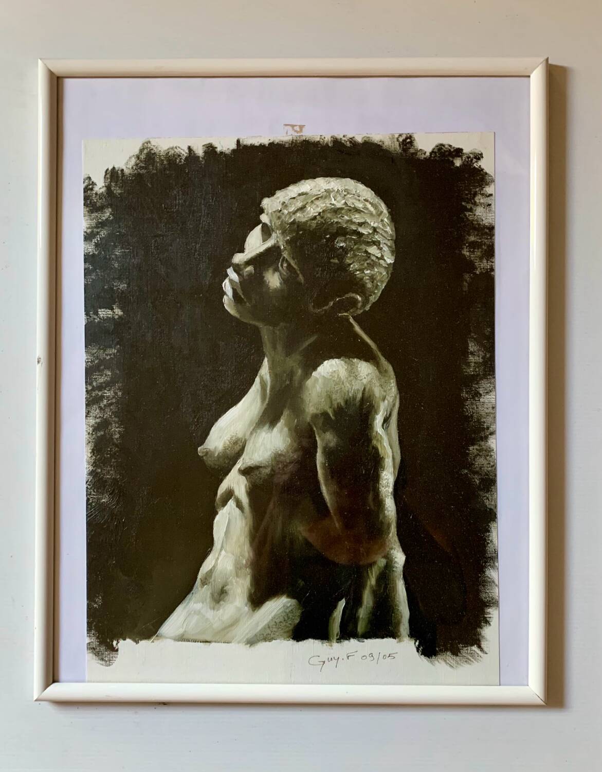 Nu huile sur papier