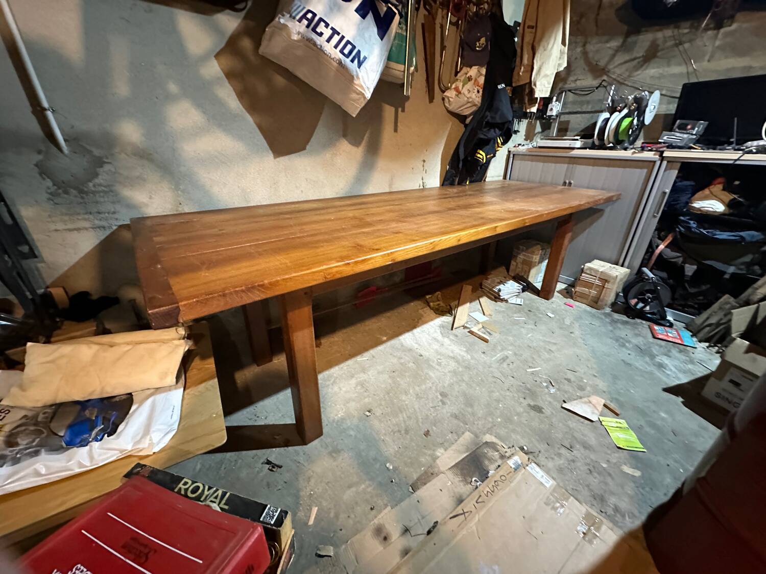 Solid oak dining table