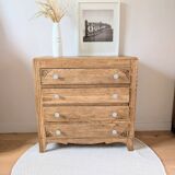 Art Deco chest of drawers in oak and porcelain