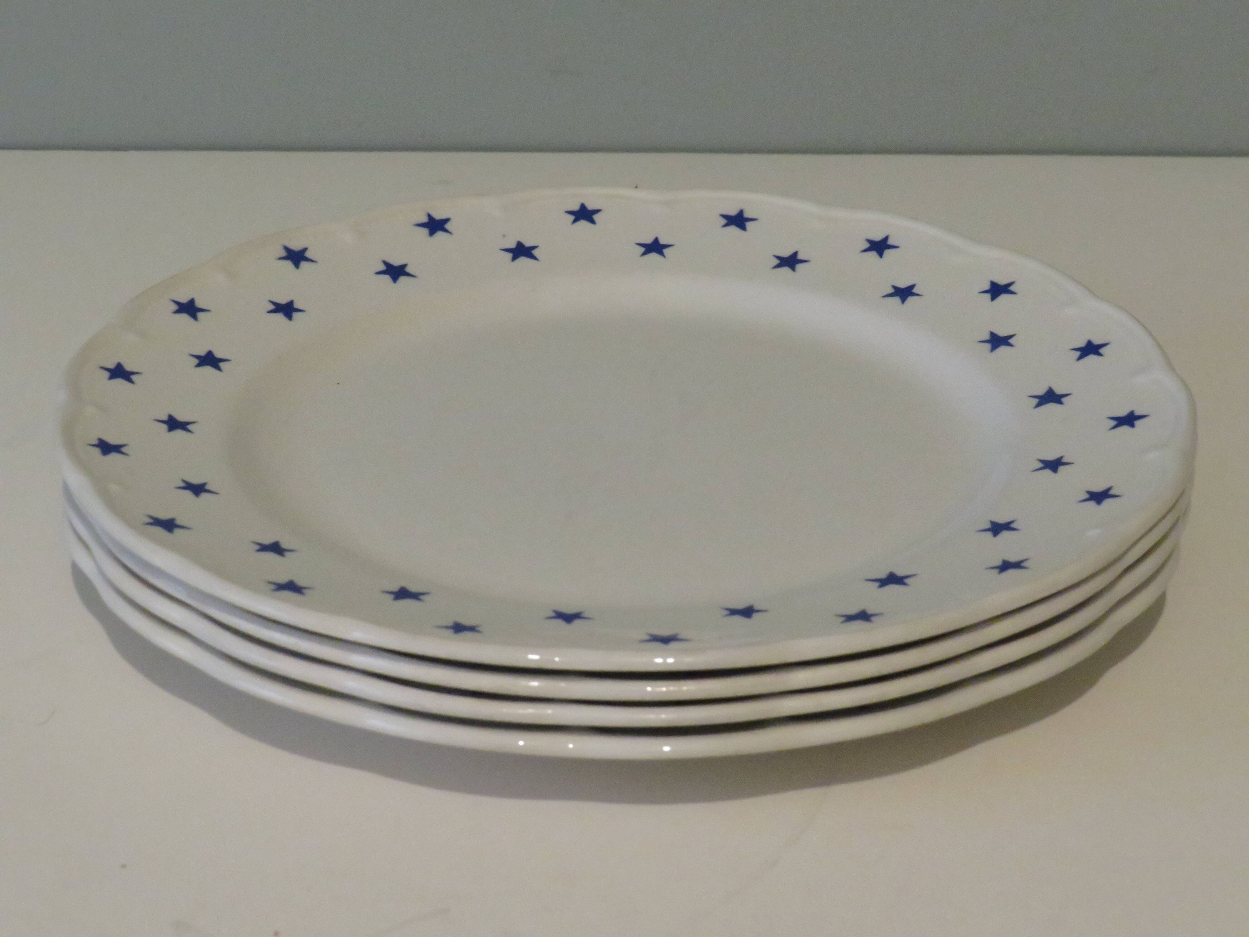 Set of 4 flat plates, Boch la Louvière Belgium 1960s