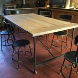 Wood and iron dining table