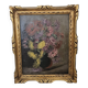 Old Oil on Canvas Painting - Still Life with Bouquet Signed M. G.