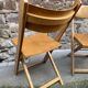 6 folding wooden bistro terrace cafe chairs 60's