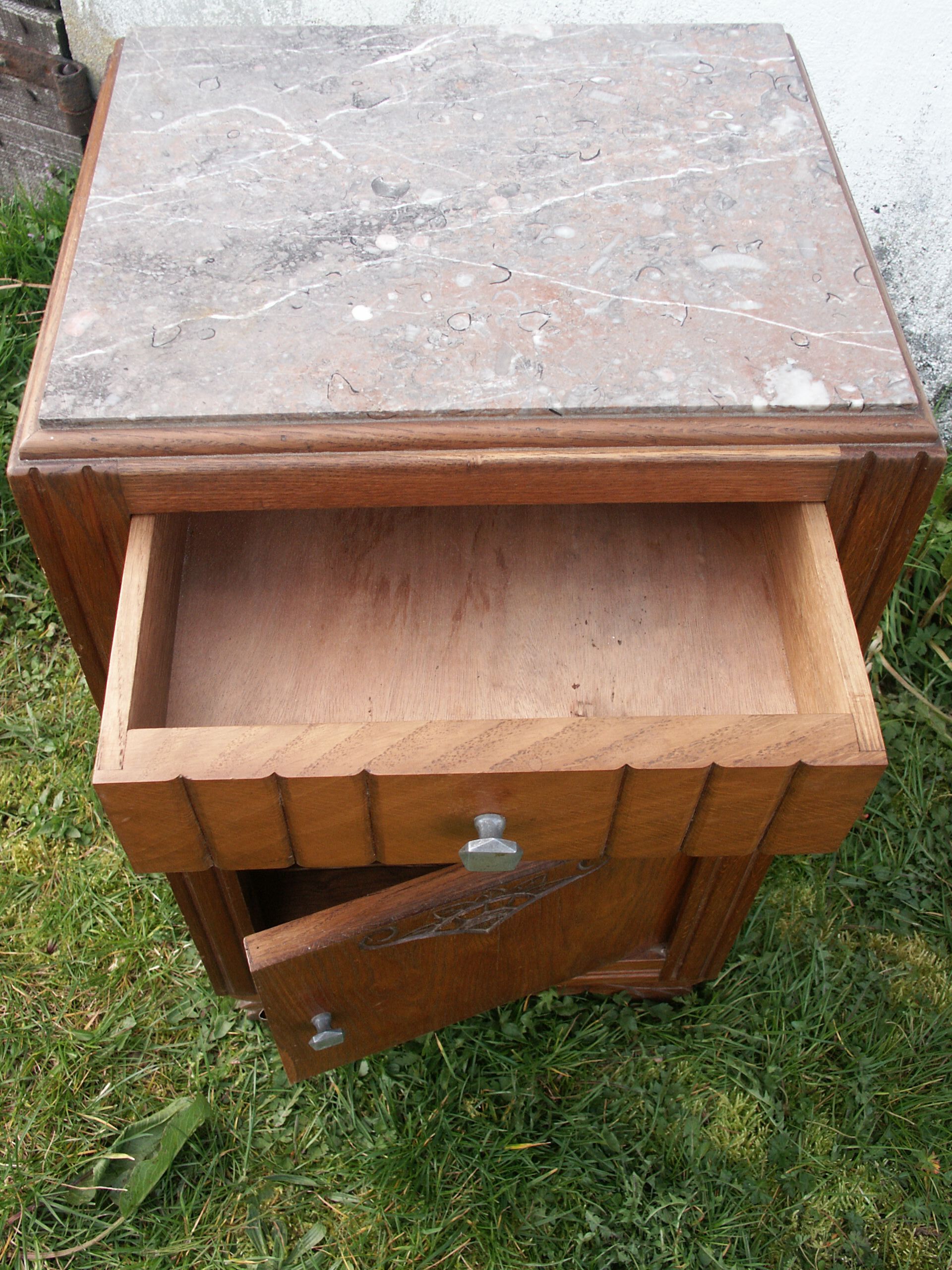 30s bedside table/ marble top