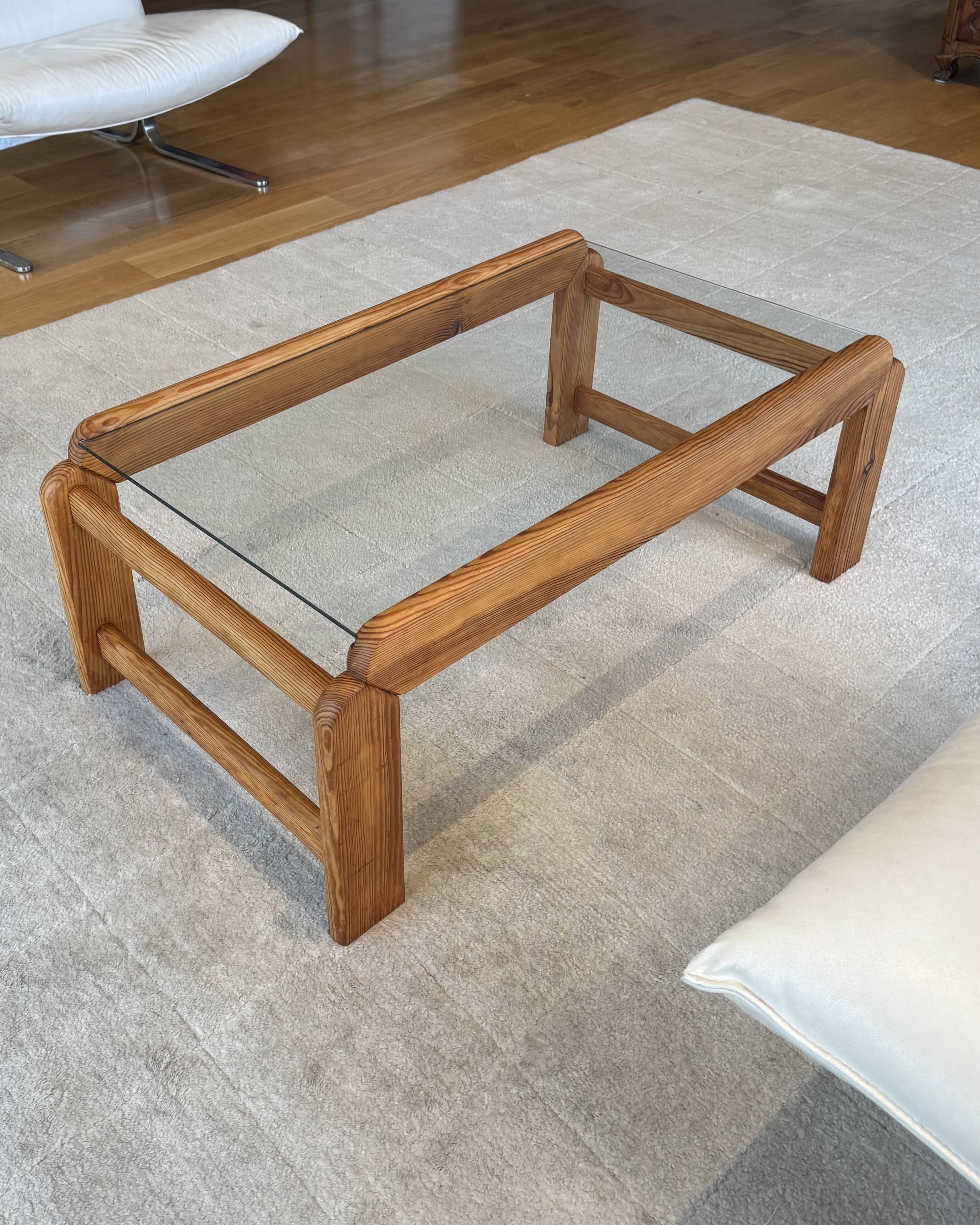 TRAVERSE - Coffee table in glass and wood