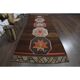 1970s Vintage Turkish Handmade Wool & Cotton Brown Runner Rug  148x426