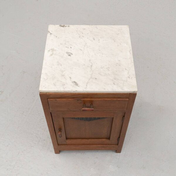 Table de chevet en marbre Art Déco néerlandais des années 1920