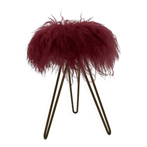 Tabouret Flokati rouge - milieu moderne
