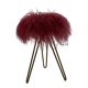 Midcentury Modern Red Flokati Stool, 1950