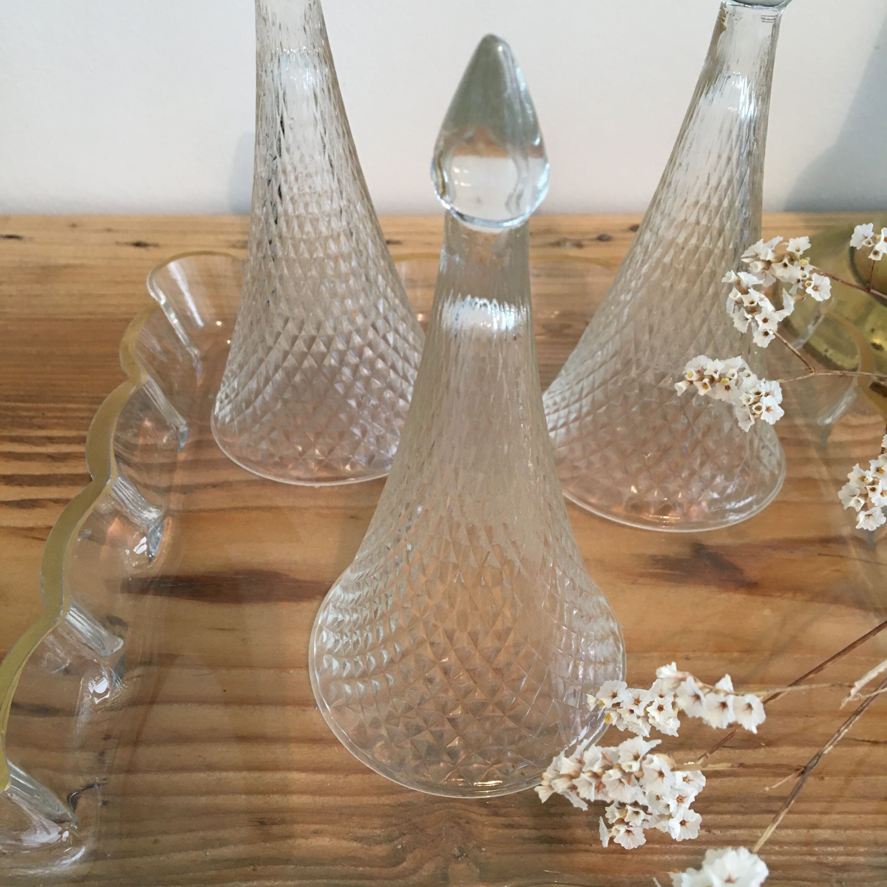 Set of 3 glass vodka glasses