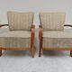 Pair of Krasna Jizba Art Deco solid wood armchairs