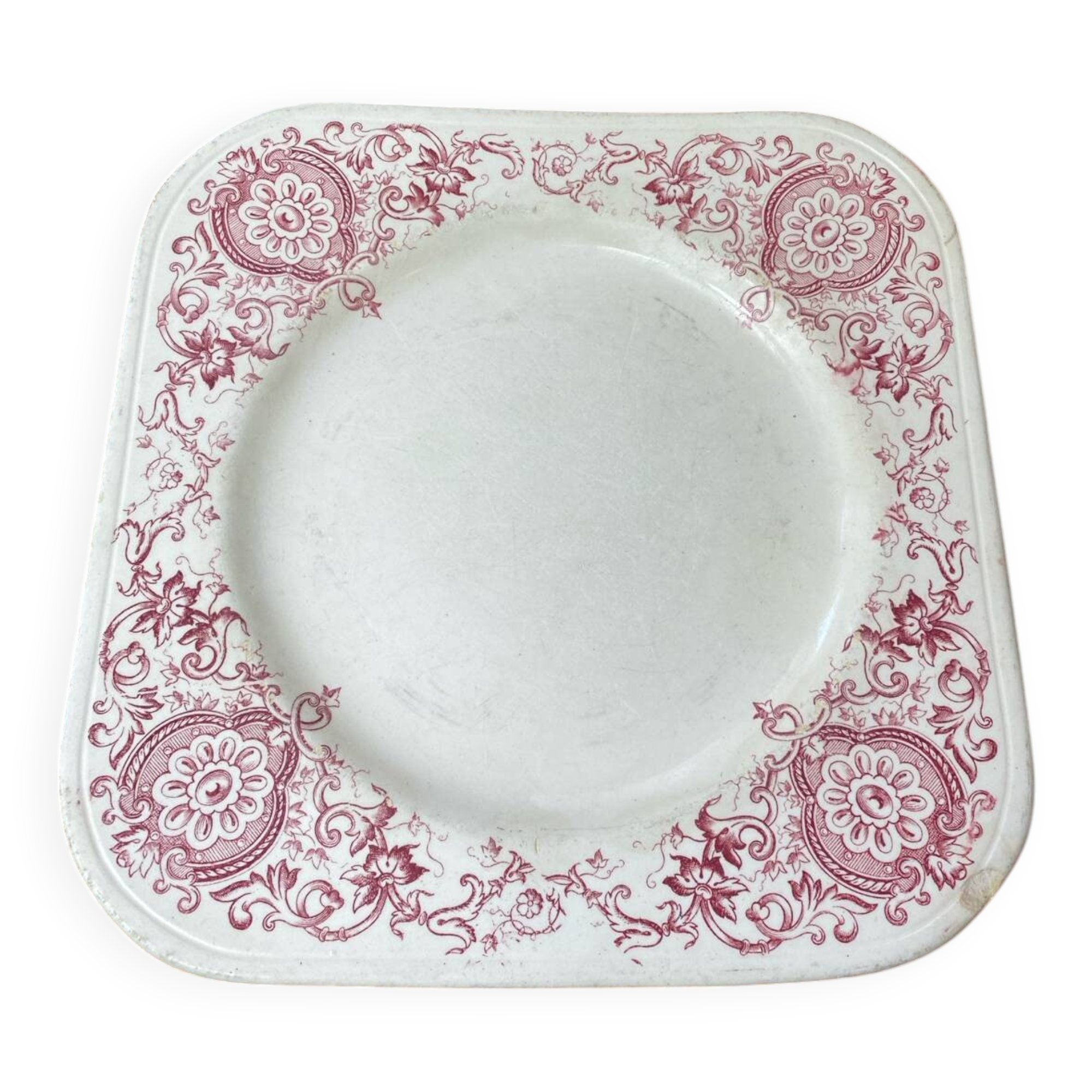 Square plate, ironstone, Medici collection, Longchamps