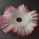 French Vintage 1930s Patterned Pink And White Frilled Glass Shade