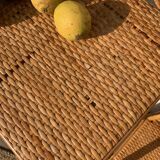 Pair of vintage rattan bedside tables