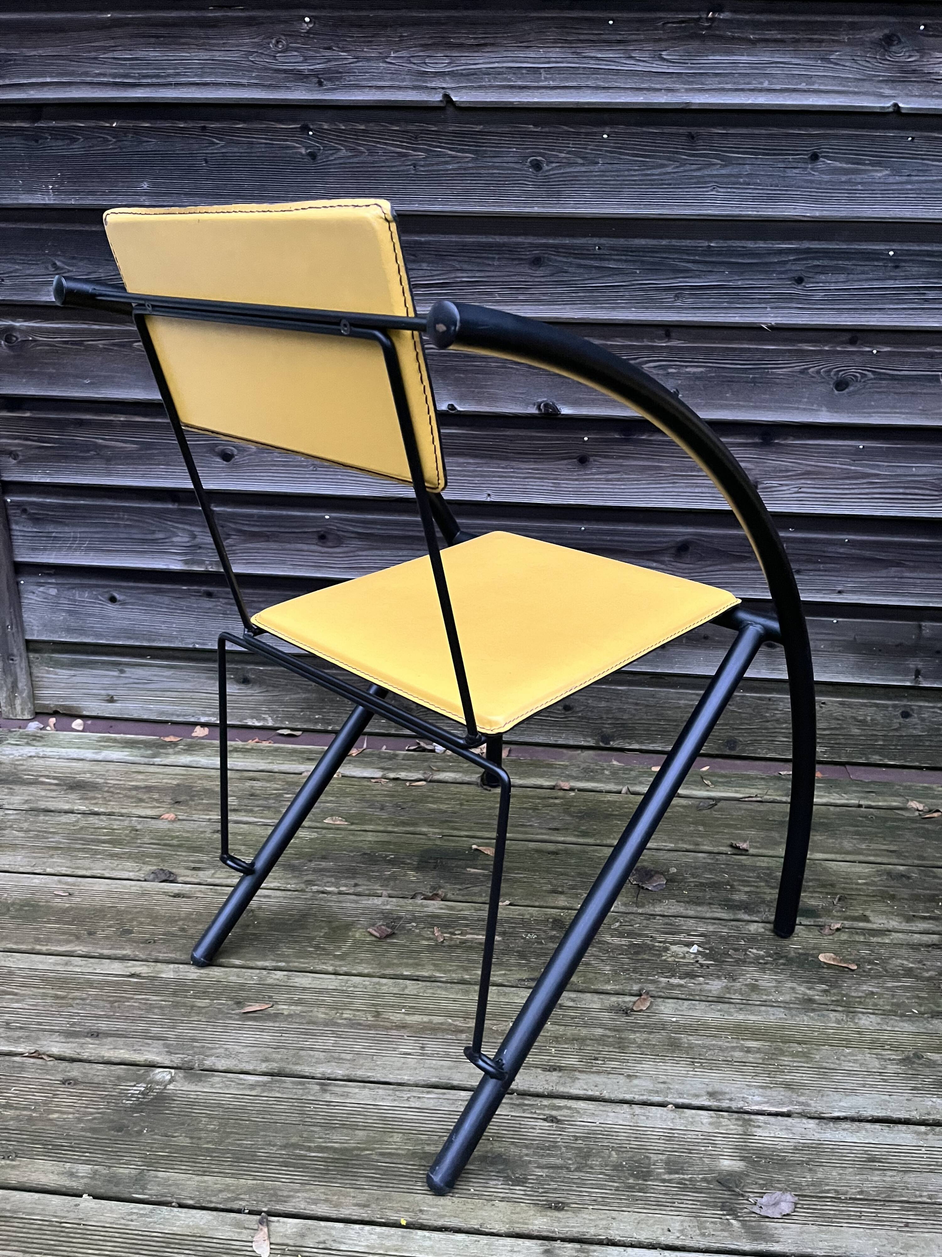 Minimalist style leather chairs