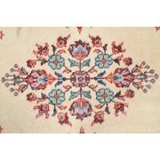 Tapis de sol turc Oushak fait main en laine et coton beige des années 1970 103x206