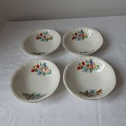 Coupelles vintage Digoin Sarreguemines. Décalcomanies de fleurs