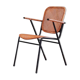 1950s chair in black metal and braided rattan