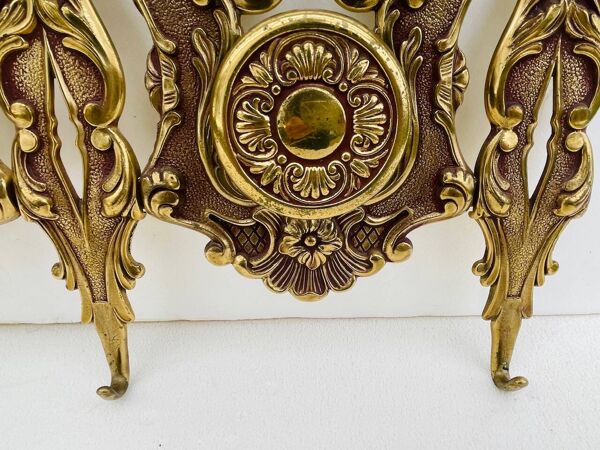 Porte manteau et Etagère Mural en Bronze, Vintage, Style Louis XV