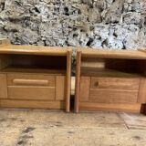 Paire de chevets en pin des années 90 meubles en bois vintage