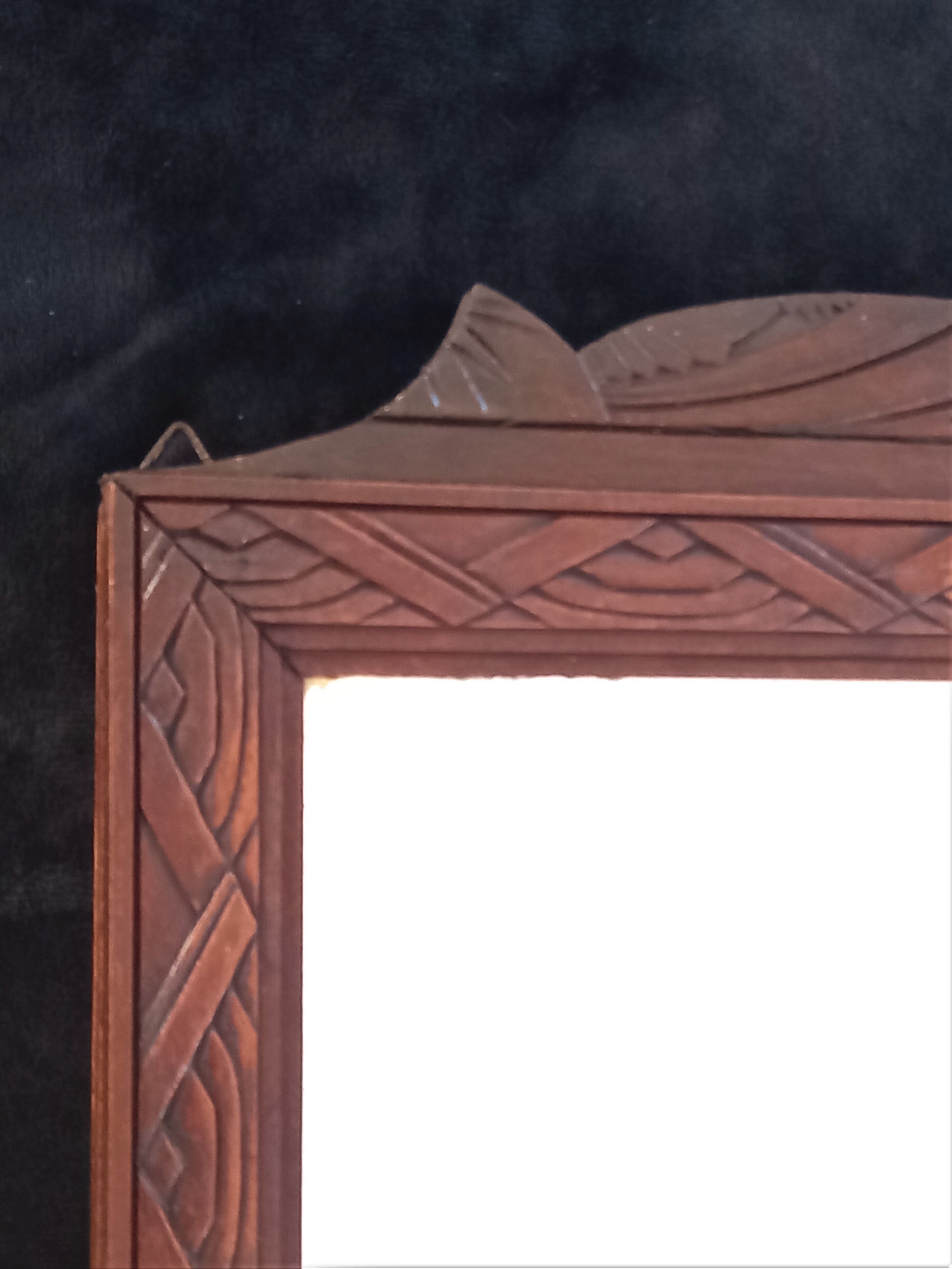 Art deco wall cabinet with mirror and two drawers