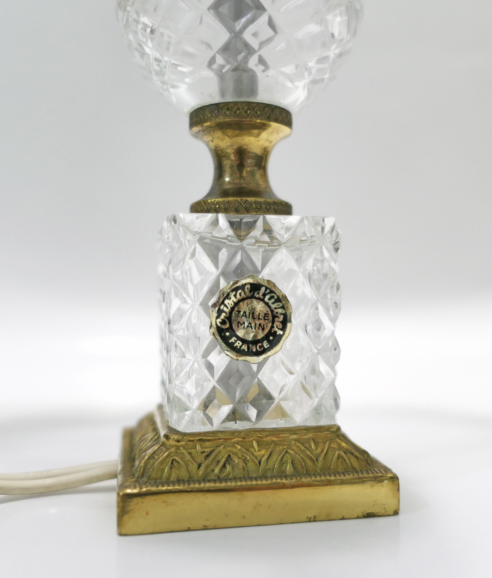 Paire de lampes de table néo-classique cristal d'albret
