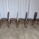 Set of 6 Vintage Brutalist Wooden Chair / Rustic Farmhouse Dining Chair
